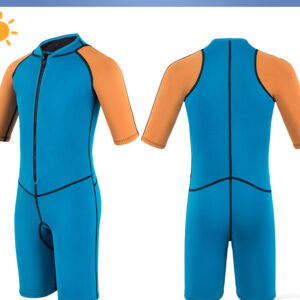 Kids Wetsuit 2mm Front Zipper Shorty Neoprene Thermal Swimsuits for Boys Girls Swimming