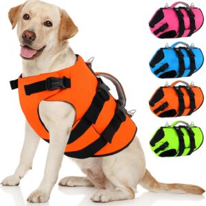 High Buoyancy Neoprene Dog Life Vest Adjustable Puppy Swim Pet Float Vest for Swimming Boating