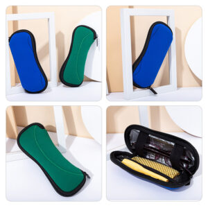 Sunglasses Soft Case Ultra Light Zipper Eyeglass Case Portable Neoprene Sunglasses Safety Pouch with Clip