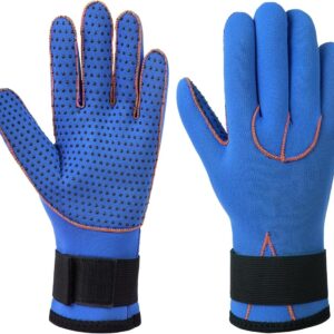 3mm Neoprene Gloves Adjustable Wrist Thermal Insulation Anti-Slip Silicone Particles Scuba Gloves for Kayaking Snorkeling