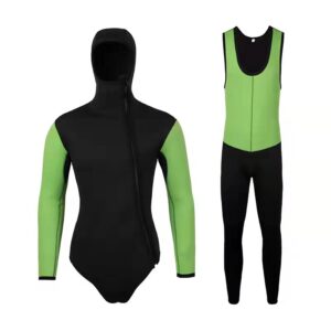 Neoprene Diving Wetsuits 3mm Neoprene 2 Pieces Hooded Long Sleeve Diving Suit Keep Warm Snorkeling Suits