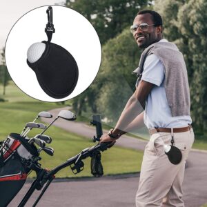 Portable Pockets Golf Ball Cleaning Bag Black Neoprene Golf Ball Protector