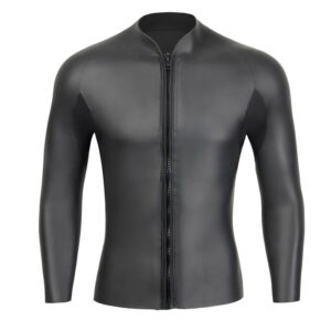 Neoprene Diving Suits Front Zip Long Sleeve Wetsuit Jacket Sharkskin Smooth Skin Top Wetsuit