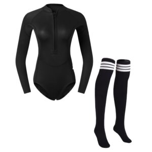 Long Sleeve Neoprene Surf Bikini Wetsuit Front Zip for Easy Wear